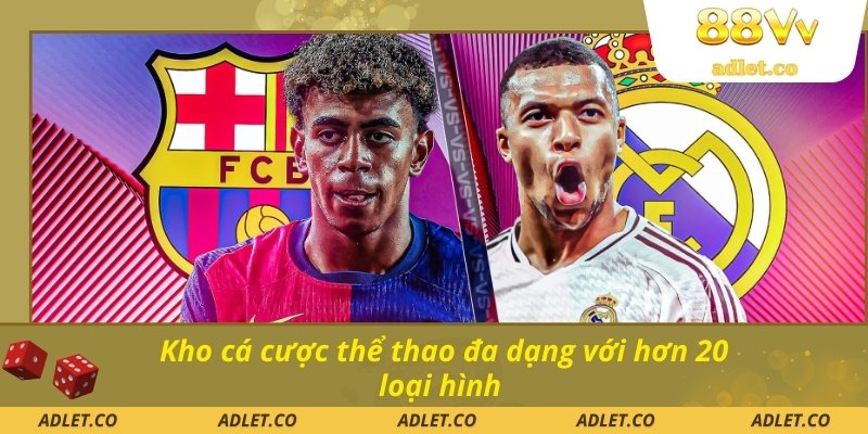 Kho cá cược thể thao đa dạng với hơn 20 loại hình